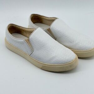 Aldo Womens White Snakeskin‎ Embossed Slip On Sneakers Shoes Size 7.5 US 38 EUR